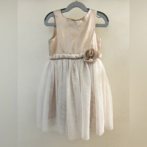 H&M Champagne glitter tulle Dress with Floral Detail